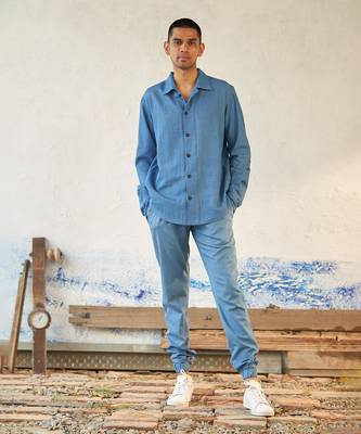 Light blue/ light green cotton denim road tripping combo 2