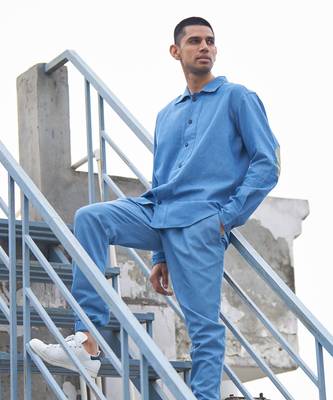 Light blue/ light green cotton denim road tripping combo 4