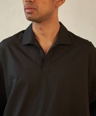 Black cotton turn black kurta set 5
