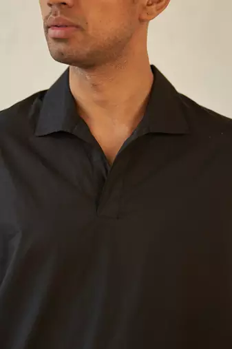 Black cotton turn black kurta set