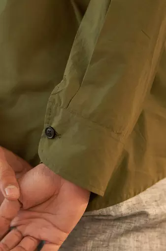 Olive cotton military kurta shirt