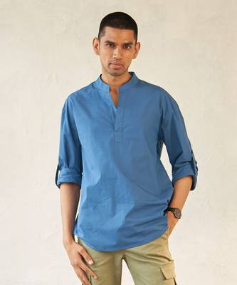 Blue cotton lakeside kurta 1