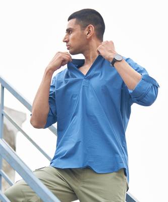 Blue cotton lakeside kurta 2