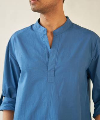 Blue cotton lakeside kurta 3