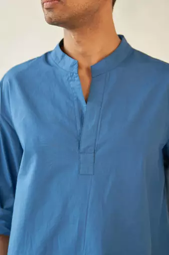 Blue cotton lakeside kurta