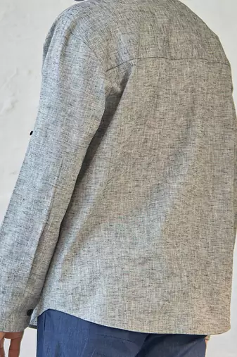 Grey textured cotton xplor kurta shirt