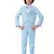 Boys cotton blend solid 5-piece coat suit set - sky blue
