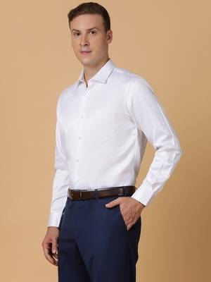 Tabard formal cotton  shirt for men white 3
