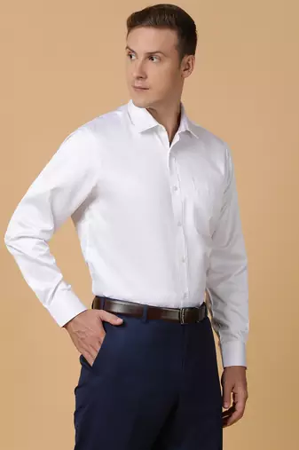 Tabard formal cotton  shirt for men white