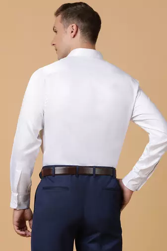 Tabard formal cotton  shirt for men white