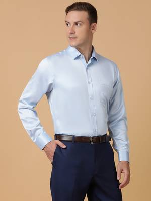 Tabard formal cotton  shirt for men sky blue 4