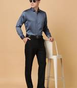 Tabard formal cotton  shirt for men steel