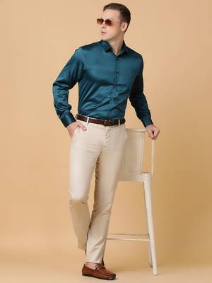 Tabard formal cotton  shirt for men green 1