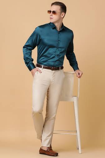 Tabard formal cotton  shirt for men green