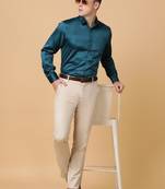 Tabard formal cotton  shirt for men green