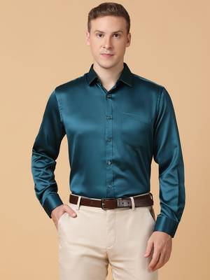 Tabard formal cotton  shirt for men green 2