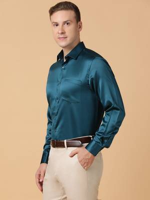 Tabard formal cotton  shirt for men green 3