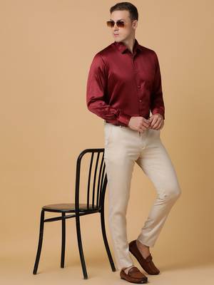 Tabard formal cotton  shirt for men red 1