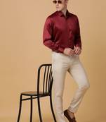 Tabard formal cotton  shirt for men red