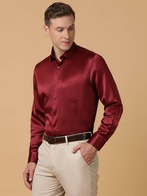 Tabard formal cotton  shirt for men red 3