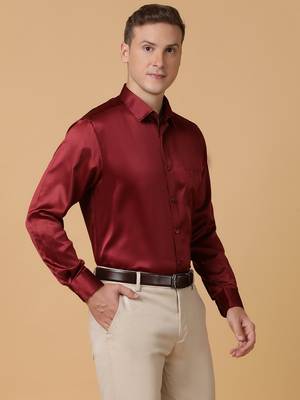 Tabard formal cotton  shirt for men red 4
