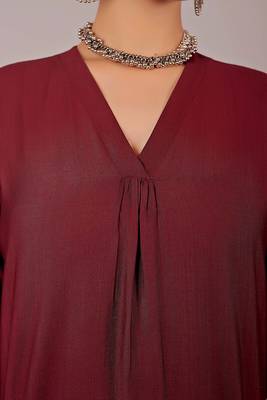 Women's maroon kurti pajama set 3