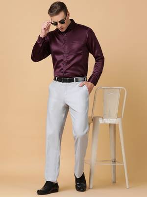 Tabard formal cotton  shirt for men maroon 1