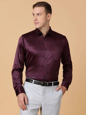 Tabard formal cotton  shirt for men maroon 2