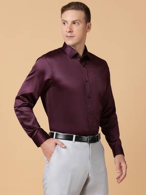 Tabard formal cotton  shirt for men maroon 4