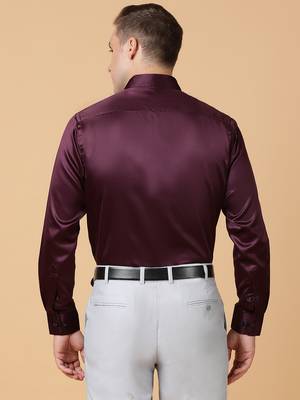 Tabard formal cotton  shirt for men maroon 5