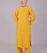 Women's yellow kurti pajama set