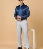Tabard formal cotton  shirt for men blue