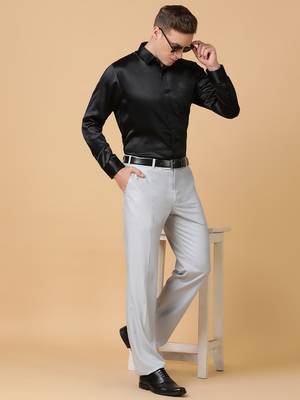 Tabard formal cotton  shirt for men black 1