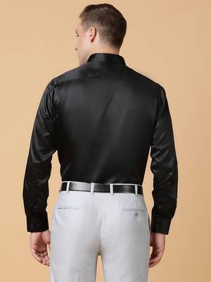 Tabard formal cotton  shirt for men black 5
