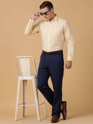 Tabard formal cotton  shirt for men yallow 1