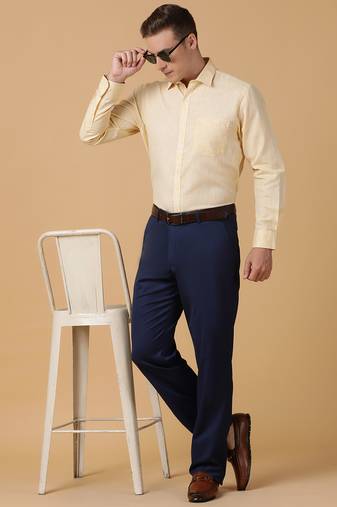 Tabard formal cotton  shirt for men yallow