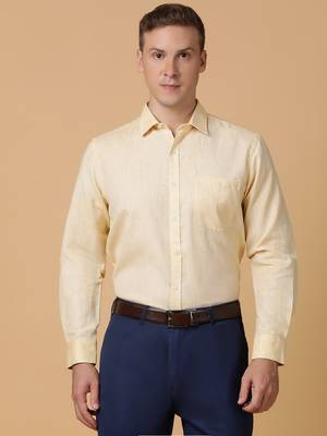 Tabard formal cotton  shirt for men yallow 2