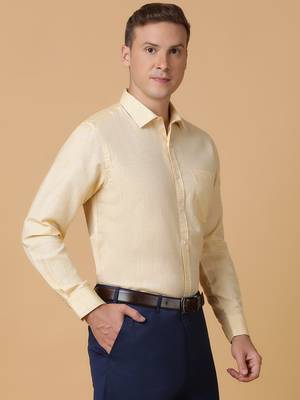 Tabard formal cotton  shirt for men yallow 4