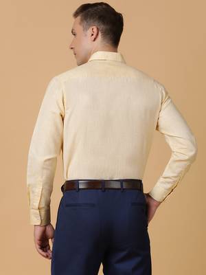 Tabard formal cotton  shirt for men yallow 5