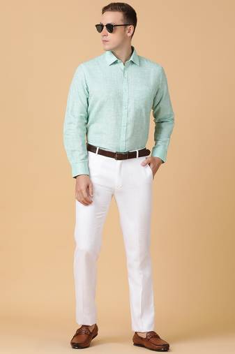 Tabard formal cotton  shirt for men green