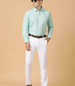 Tabard formal cotton  shirt for men green