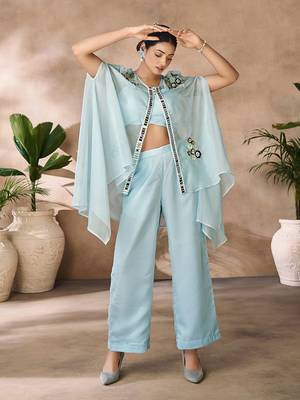 Aqua elegance organza co-ord set 2