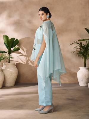 Aqua elegance organza co-ord set 4