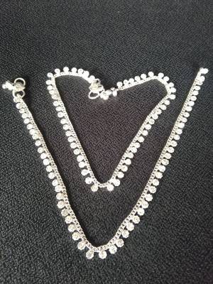 Silver Anklets with Dimond 2