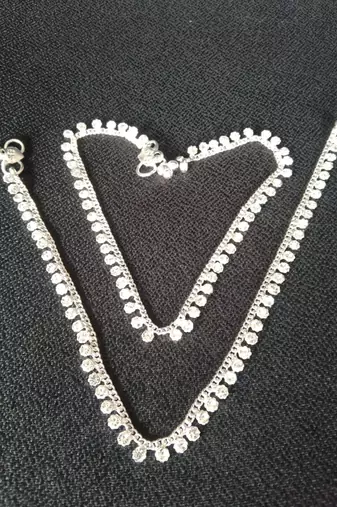 Silver Anklets with Dimond