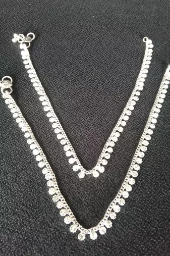 Silver Anklets with Dimond