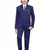 Boys kids cotton blend 5 piece coat pant solid suit set - royal blue