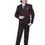 Boys kids cotton blend 5 piece coat pant solid suit set - wine