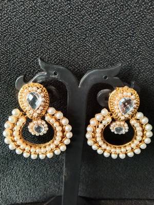 Designer Traditional Pearl Earings with Traditional Pearl Kadas 3