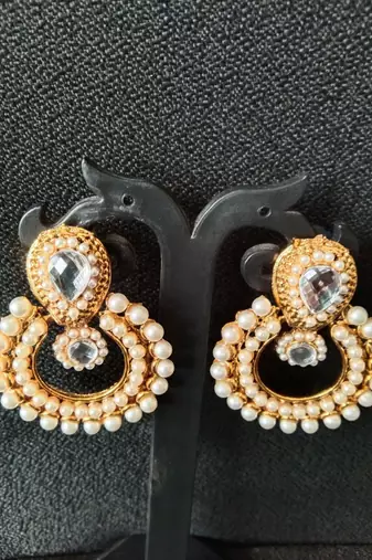 Designer Traditional Pearl Earings with Traditional Pearl Kadas